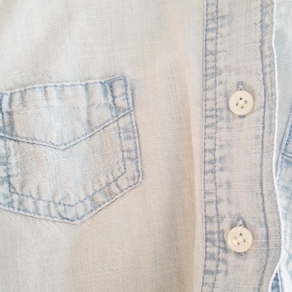 Jcrew chambray denim high low button up top - Picture 3 of 6